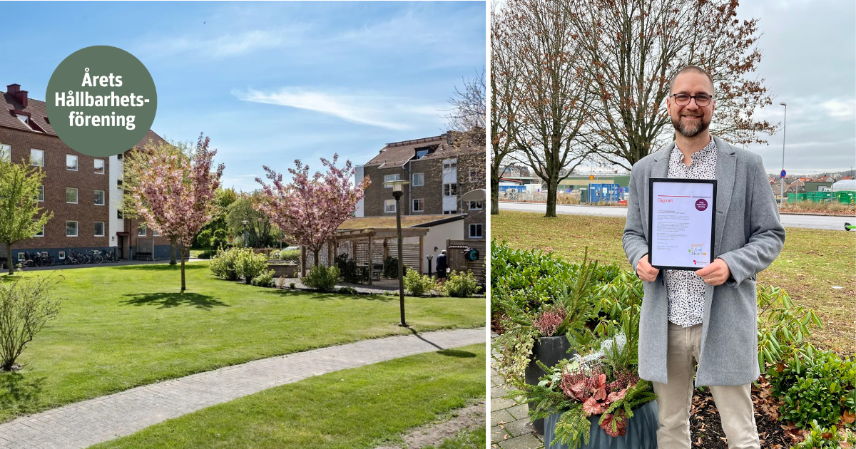 Brf Falkenbergshus nr 1 utsedd till lokal vinnare i Årets hållbarhetsförening 2025  