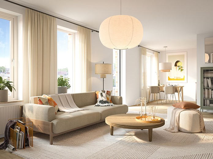 Vardagsrum och matplats