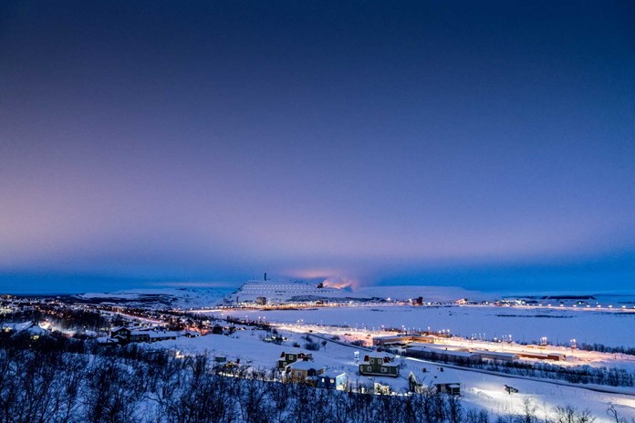 Kiruna i kvällsljus