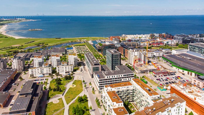 Flygvy över Västra Hamnen