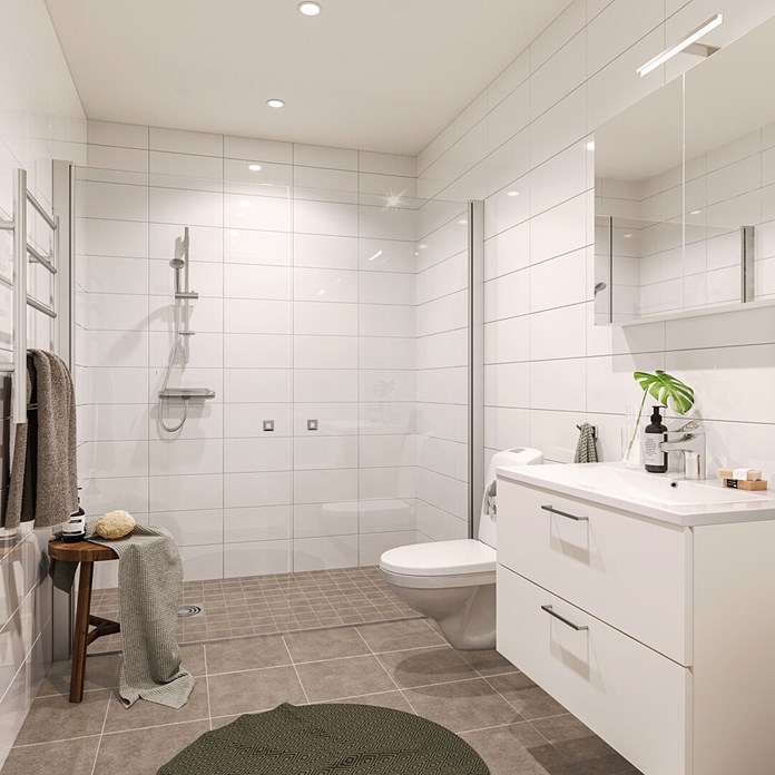 Badrum lägenhet 70 kvm och 104 kvm