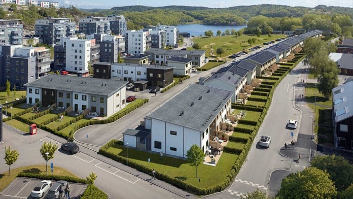 Visualisering av husen i Stensjöparken